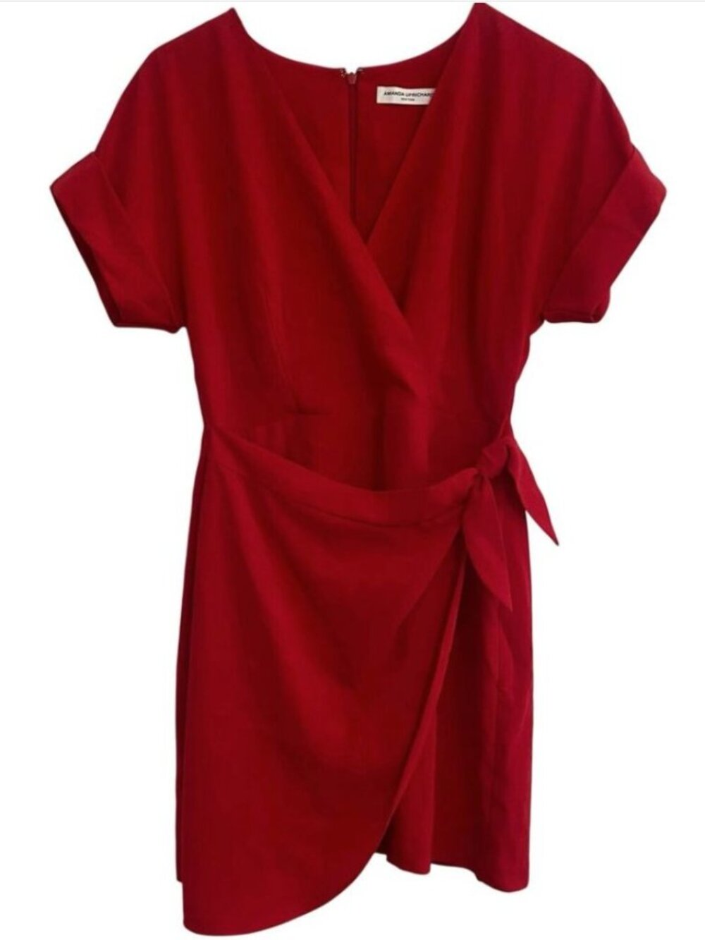 Amanda Uprichard Red Wrap-Style Mini Dress